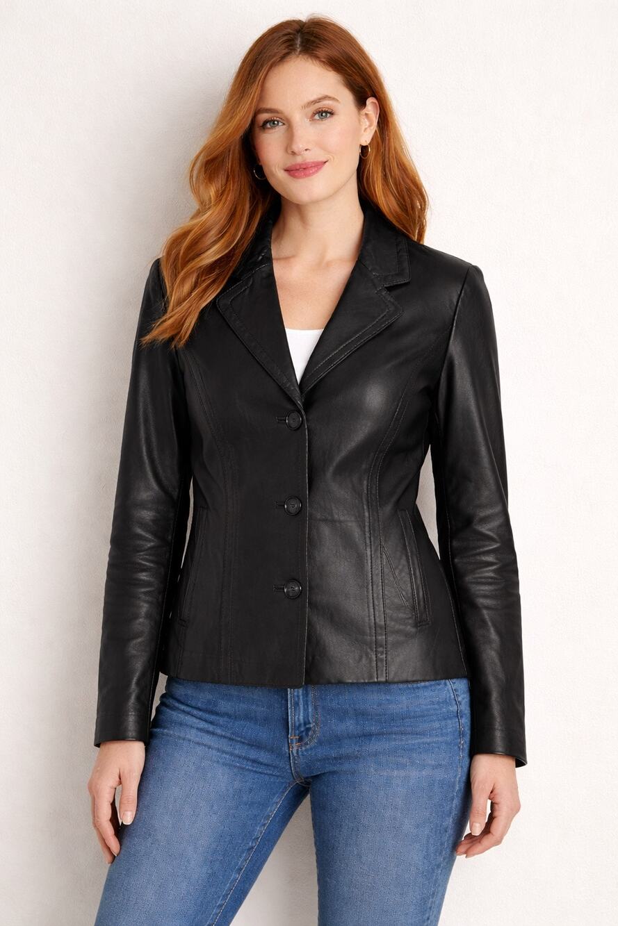 Sonoma Lambskin Leather Jacket – Black | Size Small